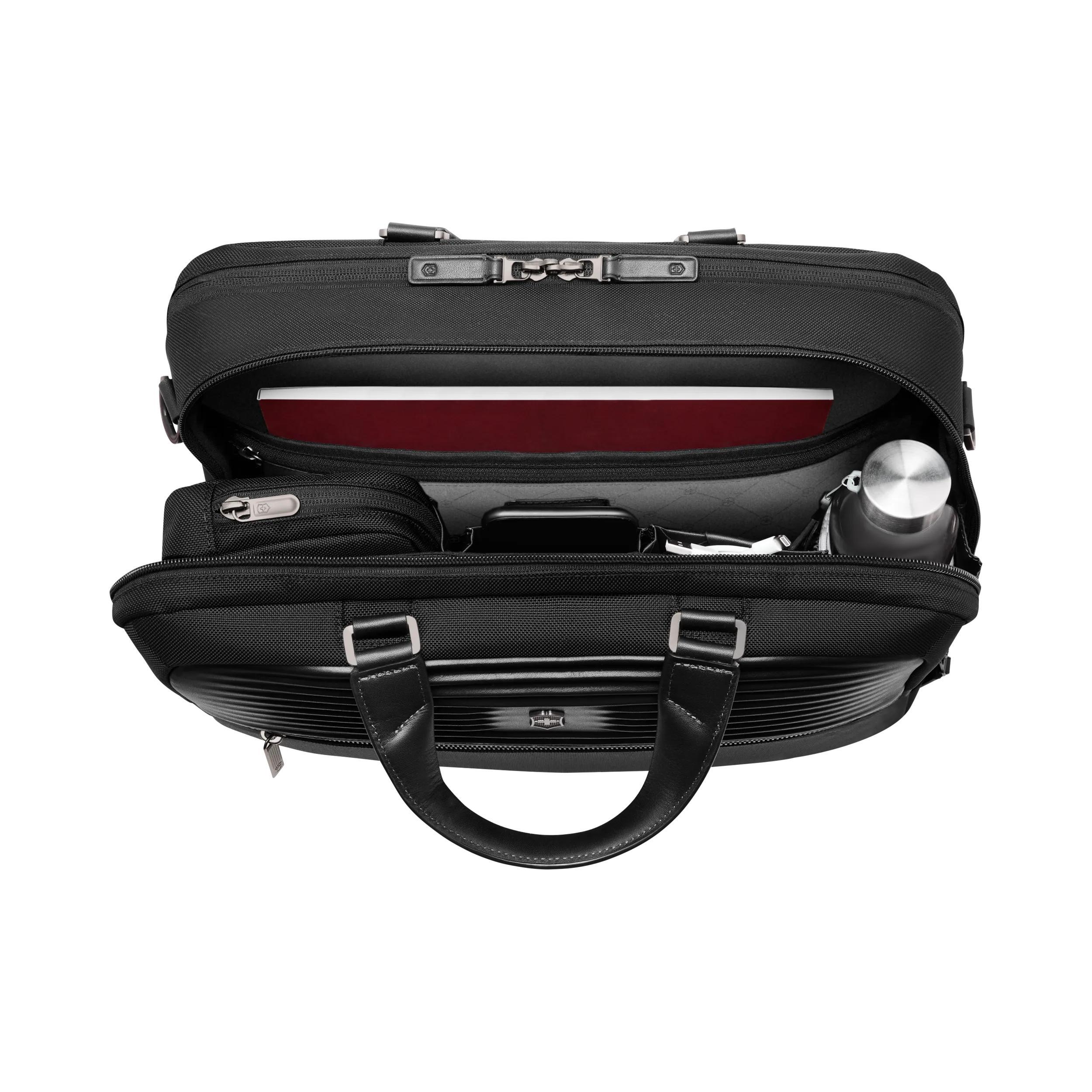 Victorinox Mythic Deluxe Briefcase in Black — interior view 2