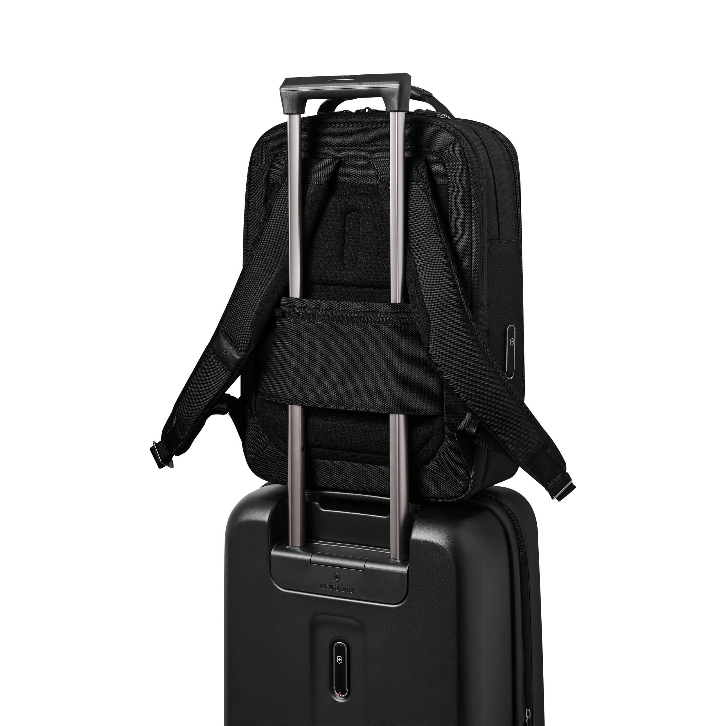 Victorinox Mythic Deluxe Backpack in Black — detail view