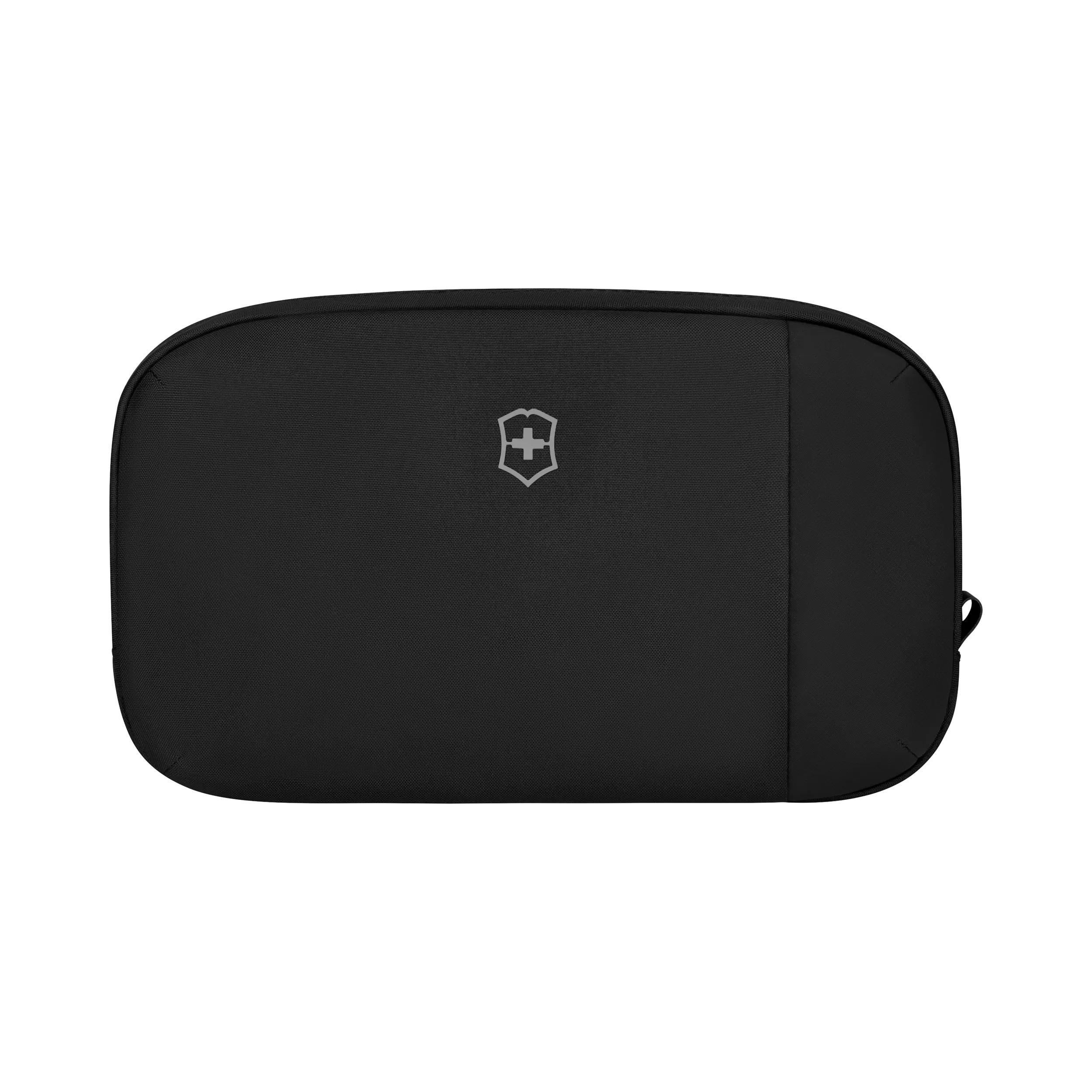 Victorinox Travel Essentials Compact Toiletry Bag in Black — front view