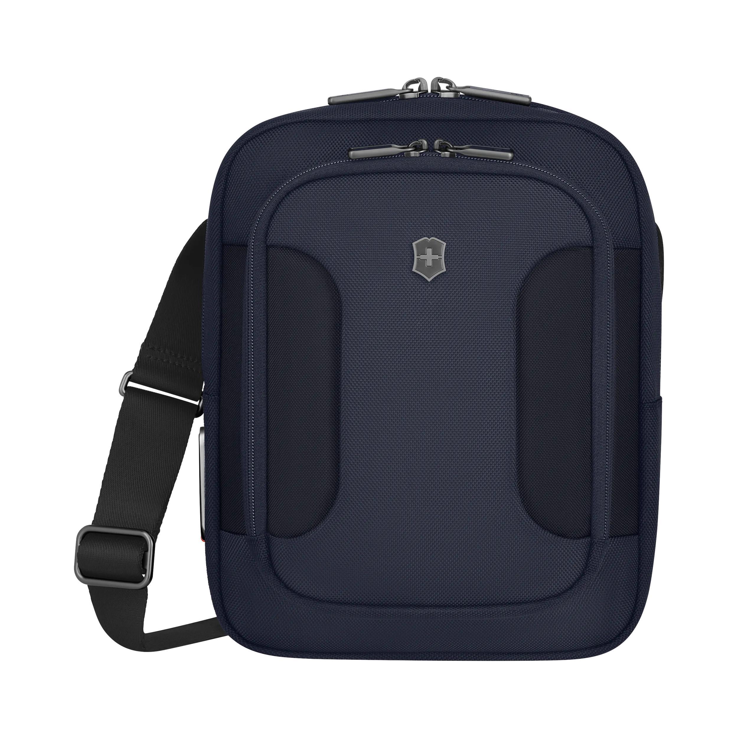 Victorinox Werks Traveler 7.0 Crossbody Bag in Navy Blue — front view