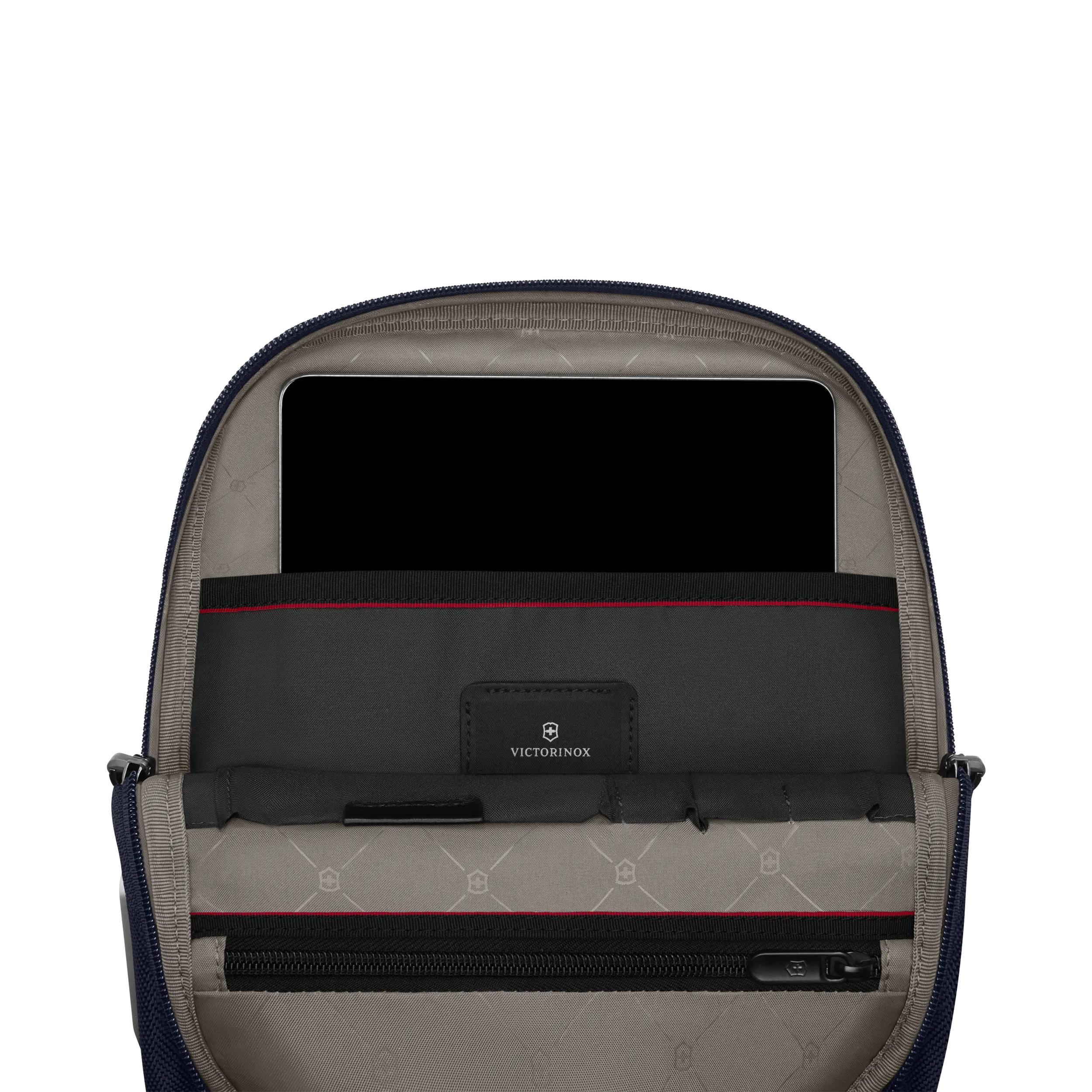 Victorinox Werks Traveler 7.0 Crossbody Bag in Navy Blue — interior view