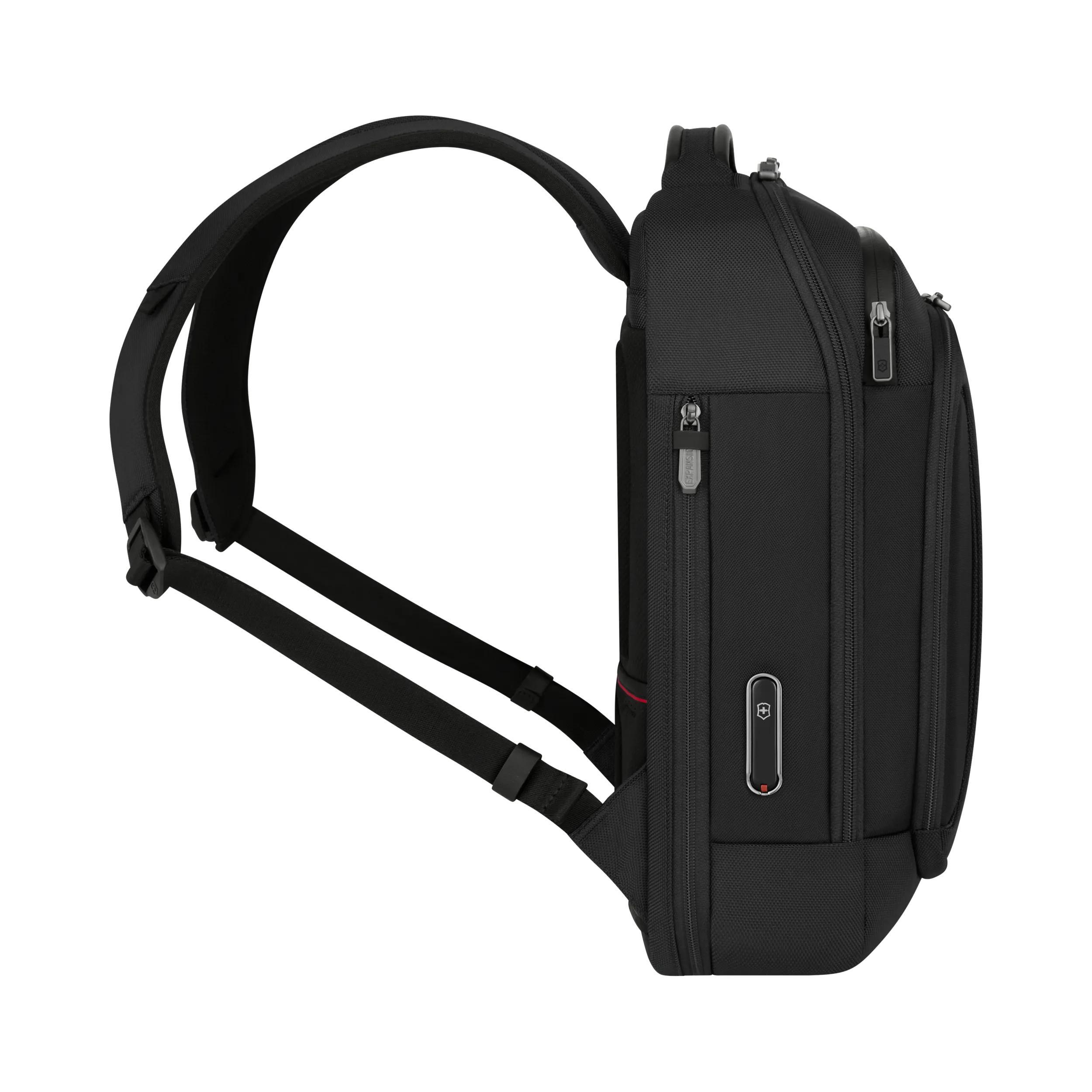 Victorinox Werks Traveler 7.0 Compact Backpack in Black — angle view 3