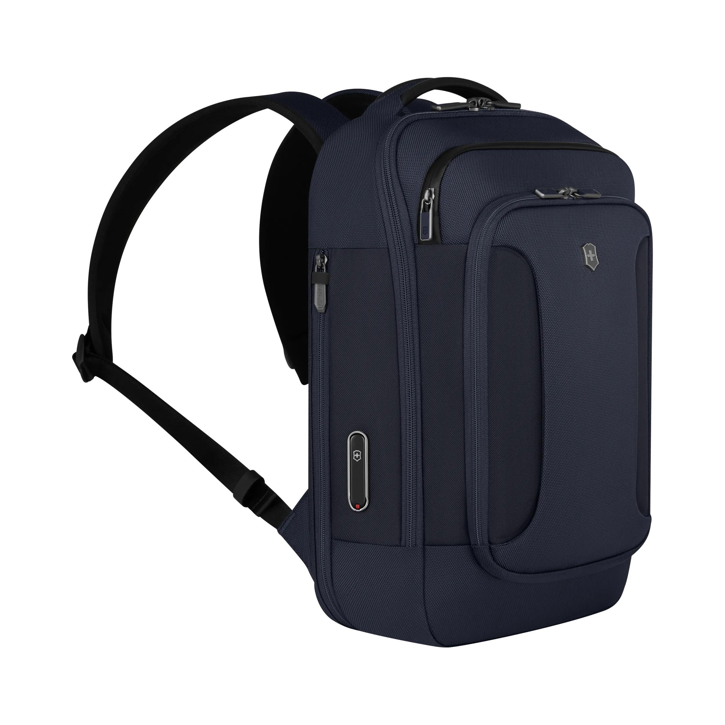 Victorinox Werks Traveler 7.0 Compact Backpack in Navy Blue — angle view 2