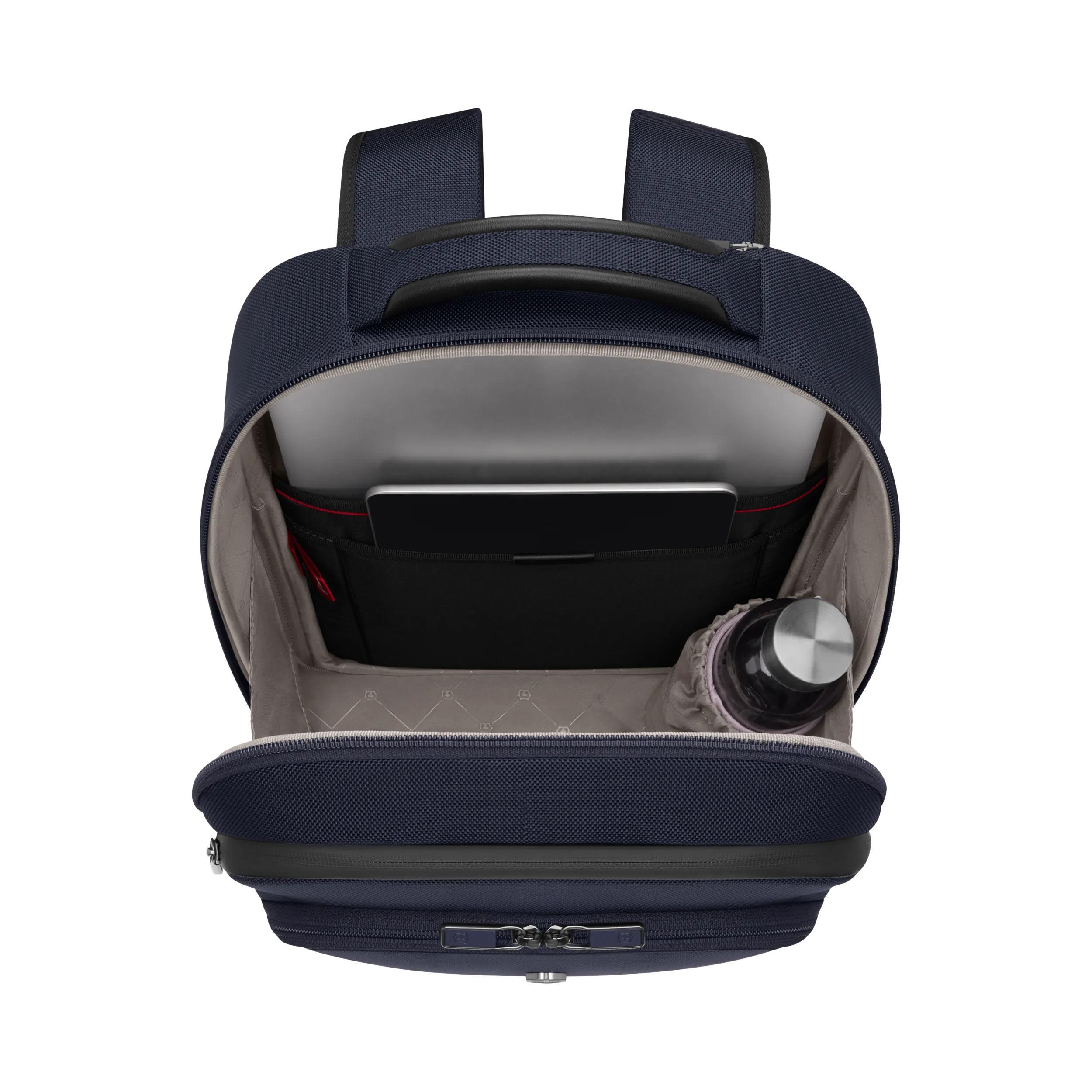 Victorinox Werks Traveler 7.0 Compact Backpack in Navy Blue — interior view