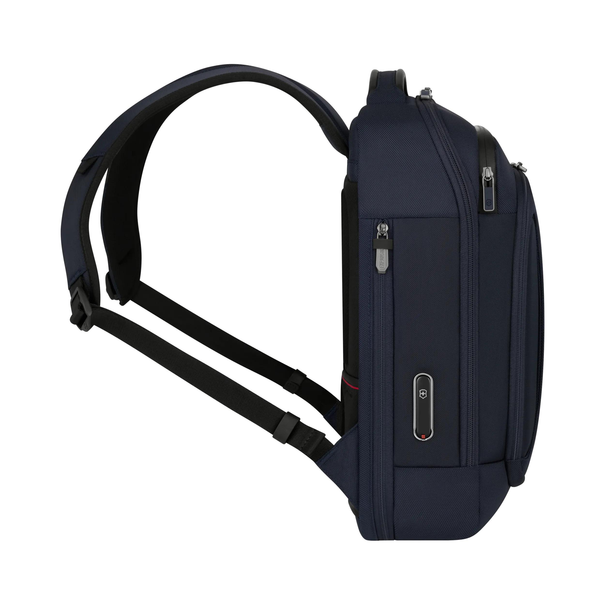 Victorinox Werks Traveler 7.0 Compact Backpack in Navy Blue — angle view 3