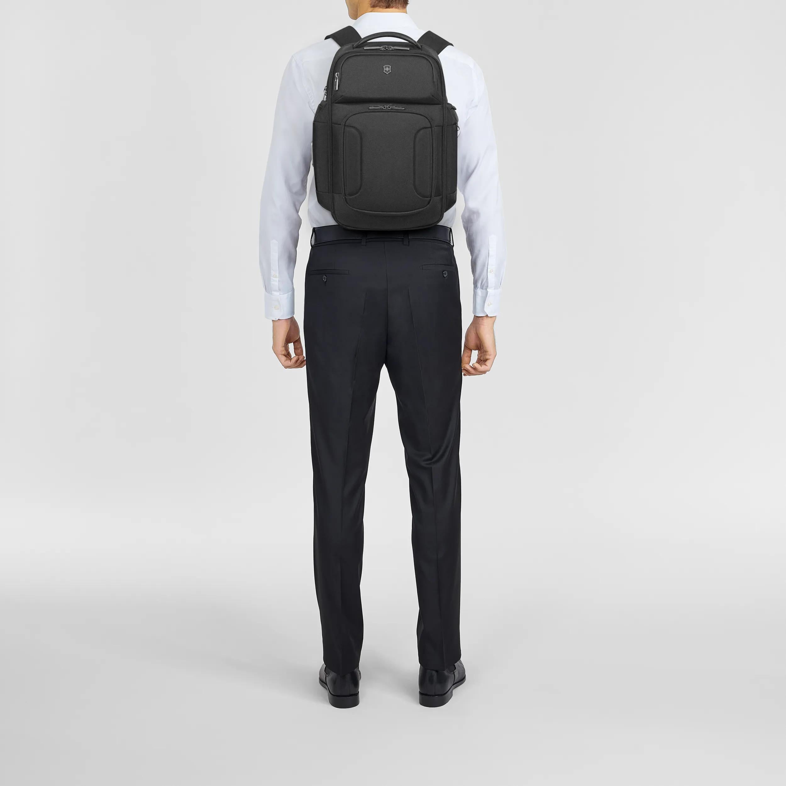 Victorinox Werks Traveler 7.0 Deluxe Backpack in Black — lifestyle