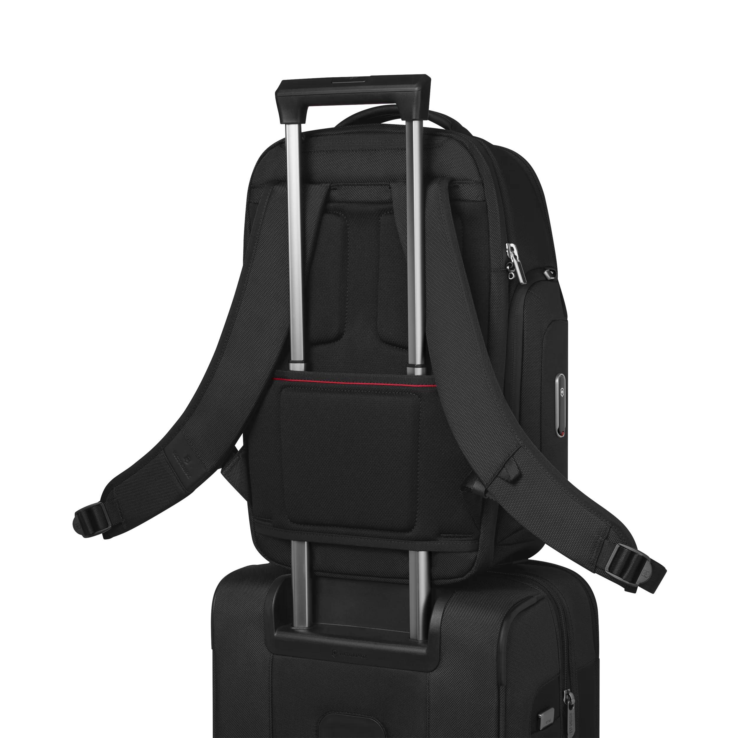 Victorinox Werks Traveler 7.0 Deluxe Backpack in Black — detail view