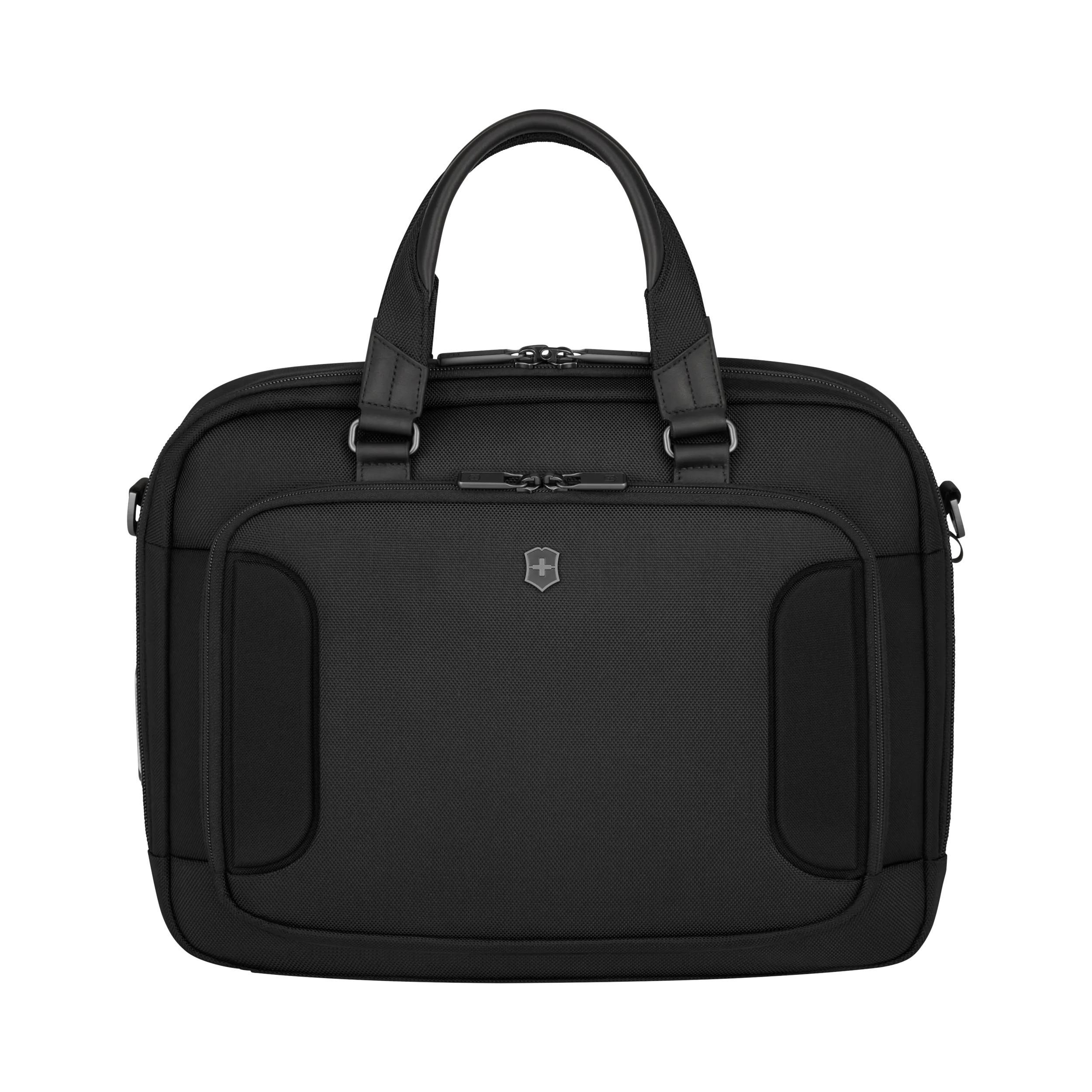 Victorinox Werks Traveler 7.0 Compact Briefcase in Black — front view