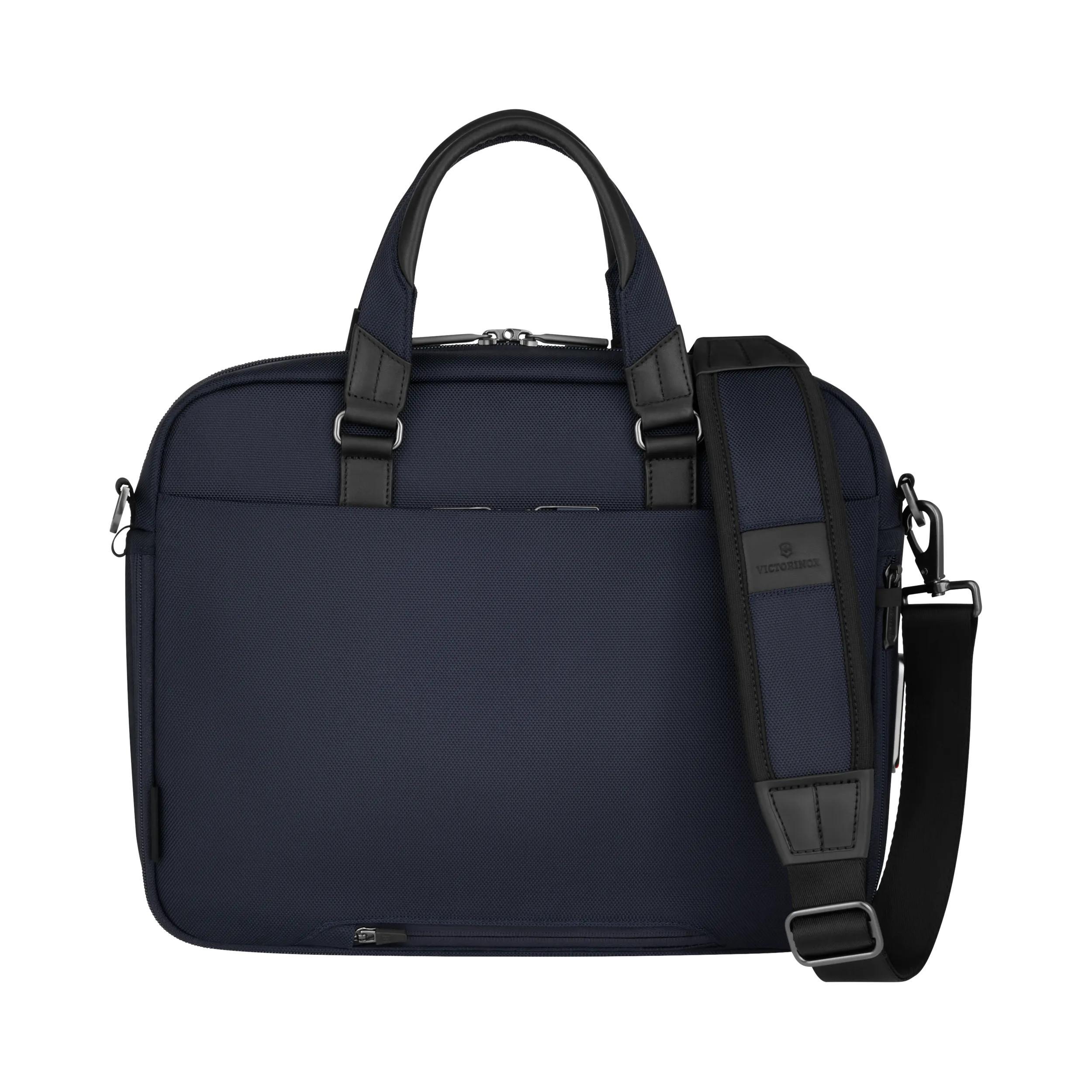 Victorinox Werks Traveler 7.0 Compact Briefcase in Navy Blue — back view