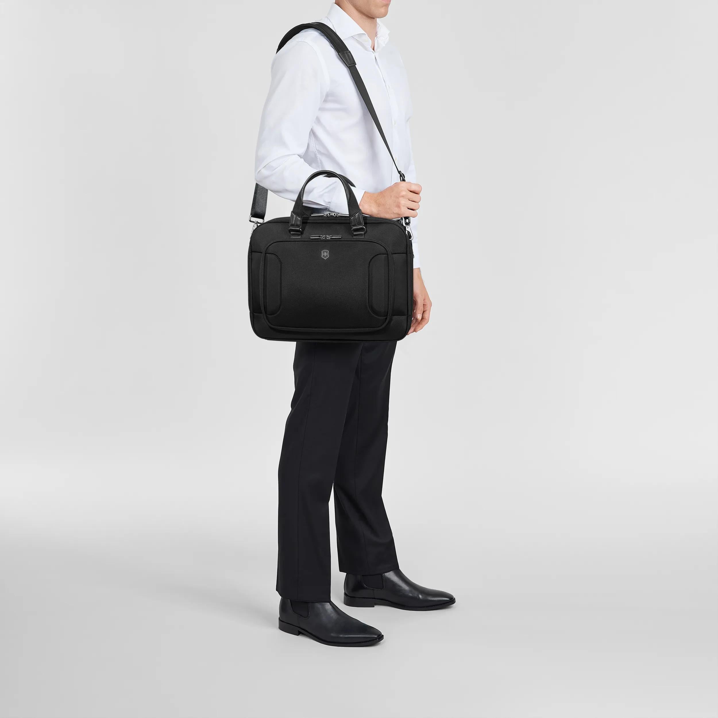 Victorinox Werks Traveler 7.0 Deluxe Briefcase in Black — lifestyle
