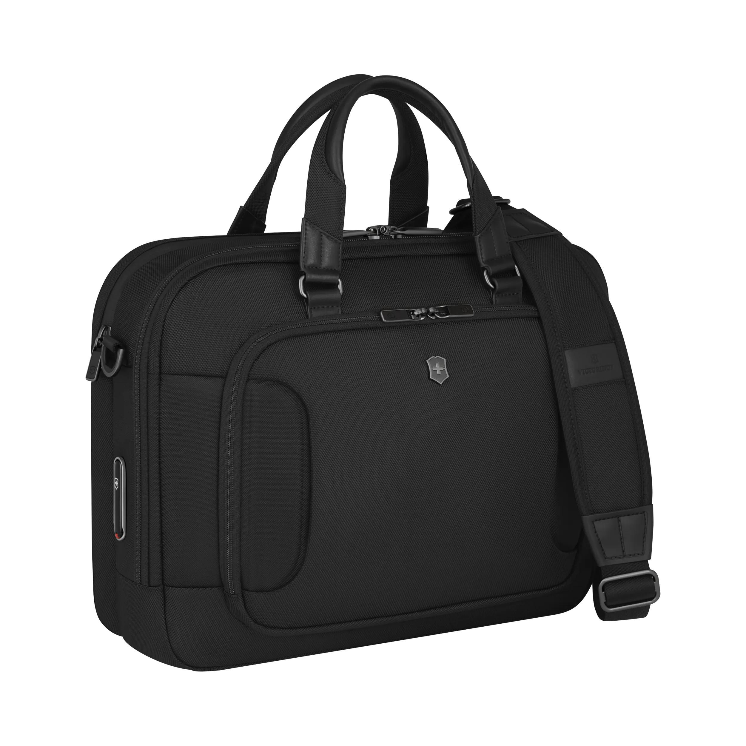 Victorinox Werks Traveler 7.0 Deluxe Briefcase in Black — angle view 3