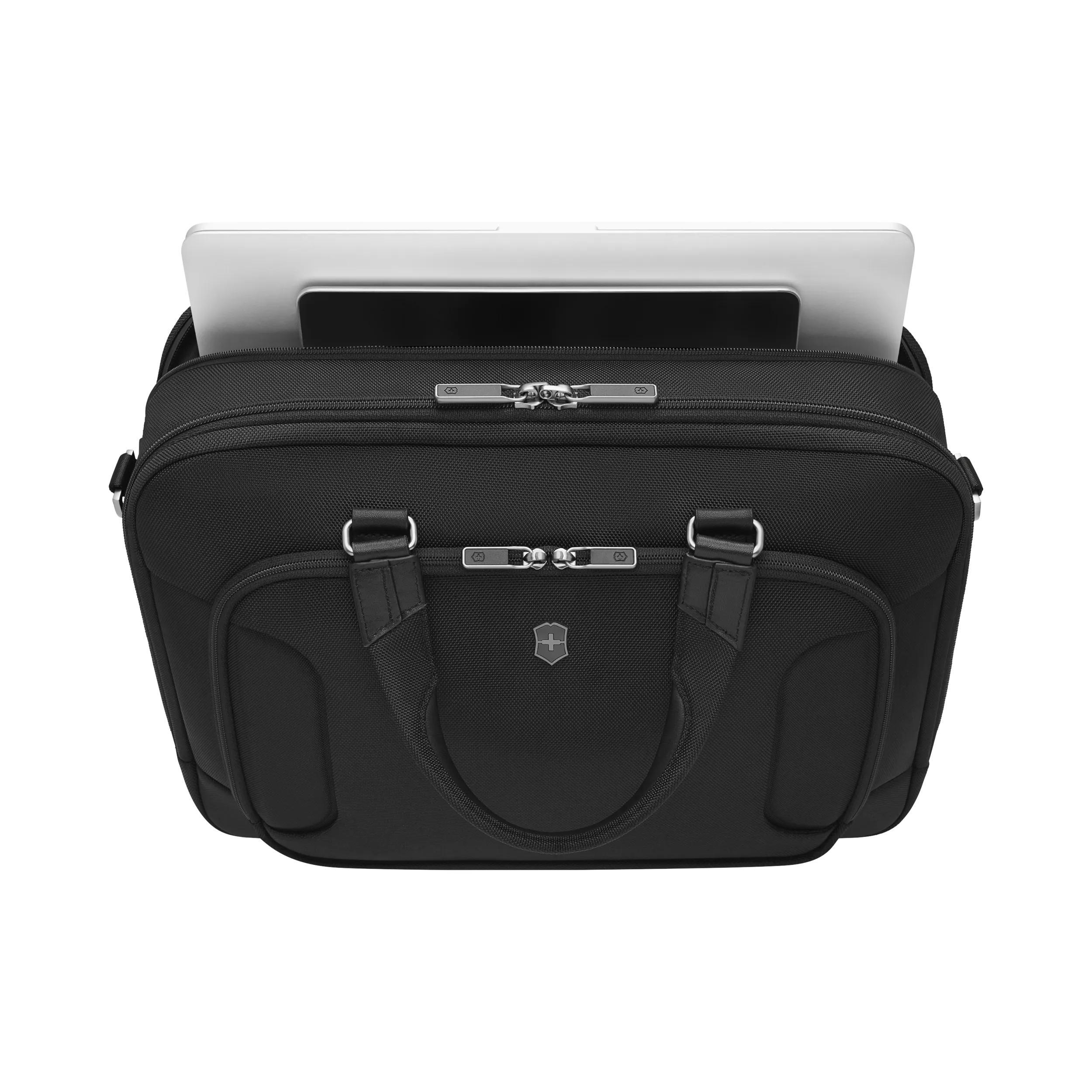 Victorinox Werks Traveler 7.0 Deluxe Briefcase in Black — interior view 2