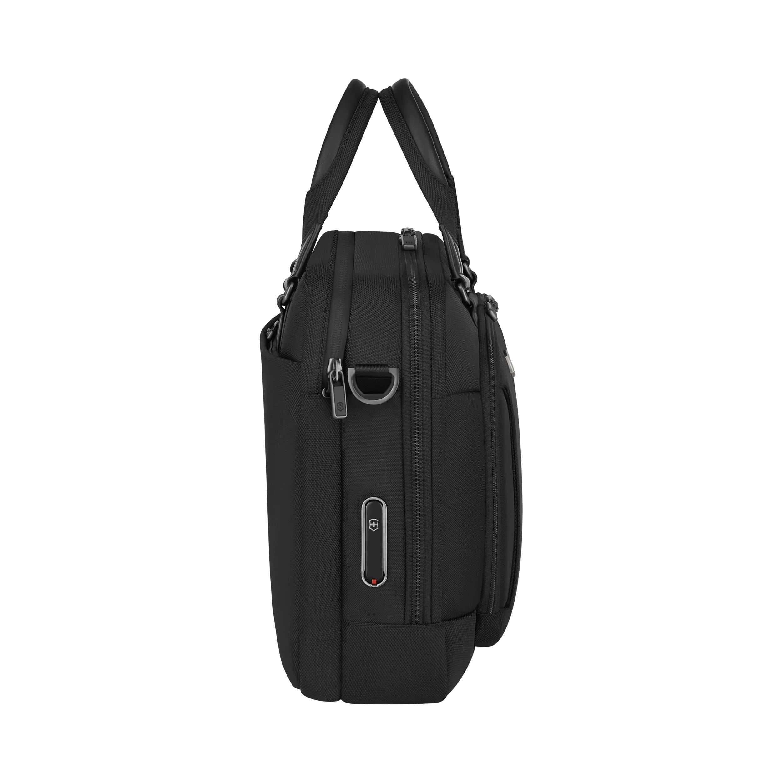 Victorinox Werks Traveler 7.0 Deluxe Briefcase in Black — angle view 4