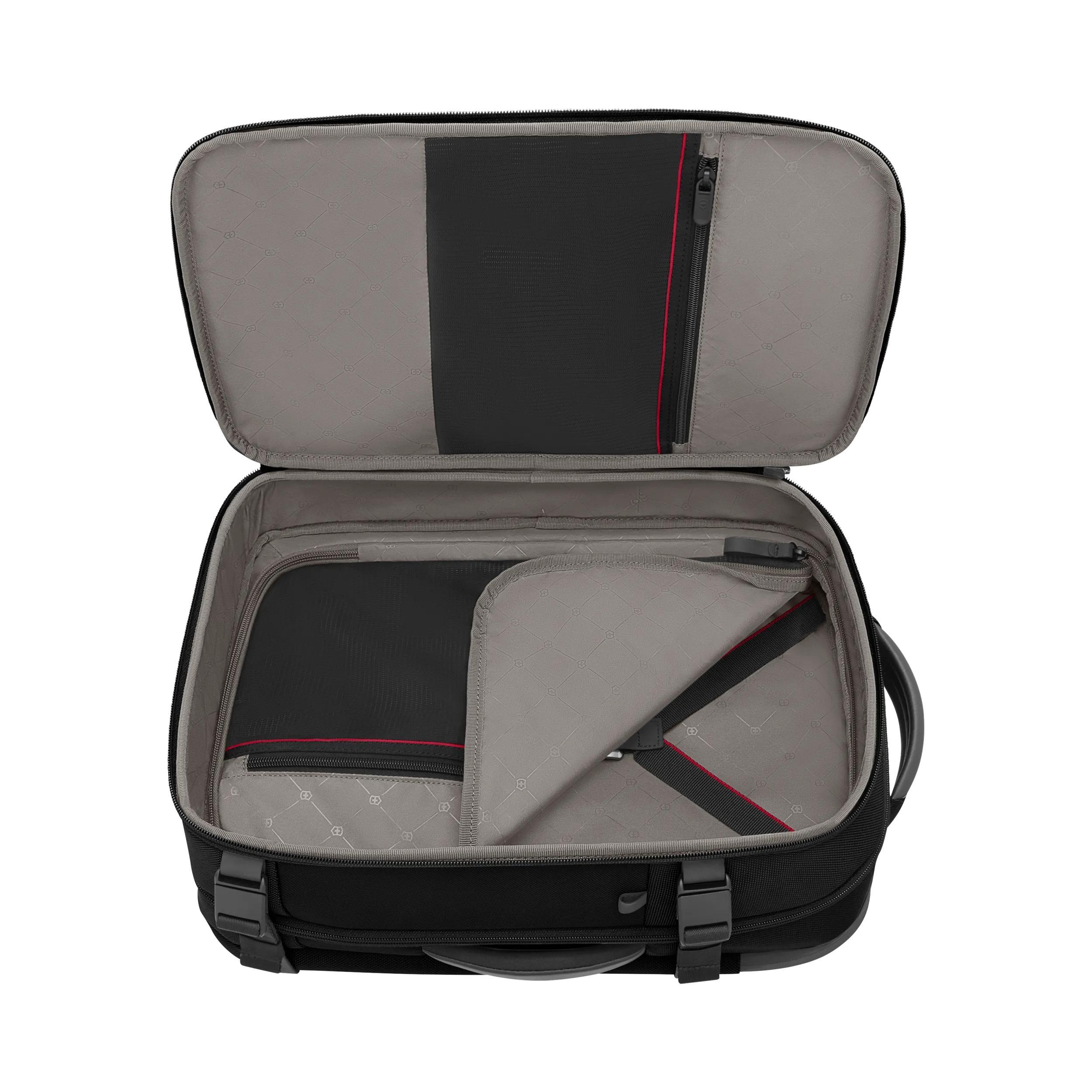 Victorinox Werks Traveler 7.0 Boarding Bag in Black — interior view