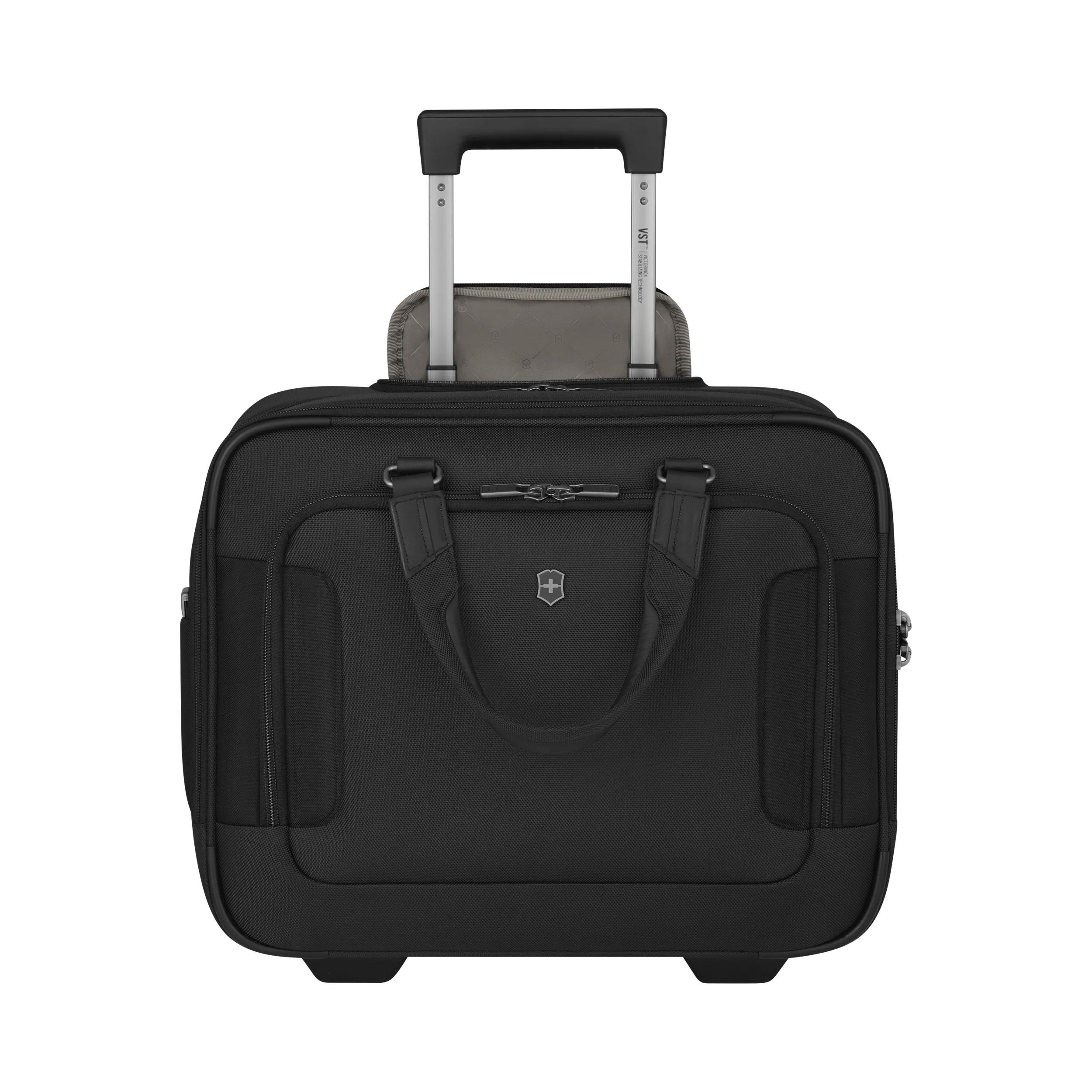 Victorinox Werks Traveler 7.0 Wheeled Briefcase in Black — front view