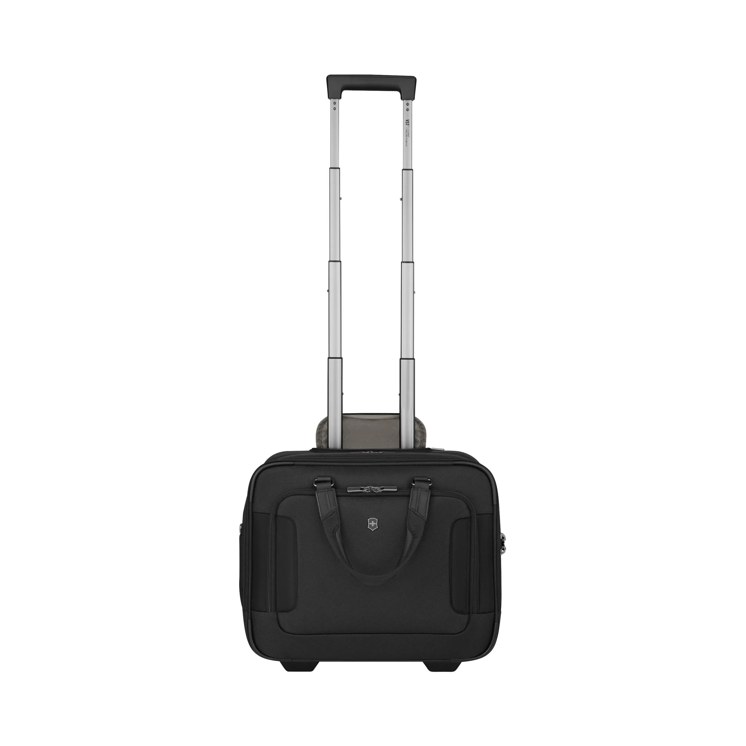 Victorinox Werks Traveler 7.0 Wheeled Briefcase in Black — angle view 2