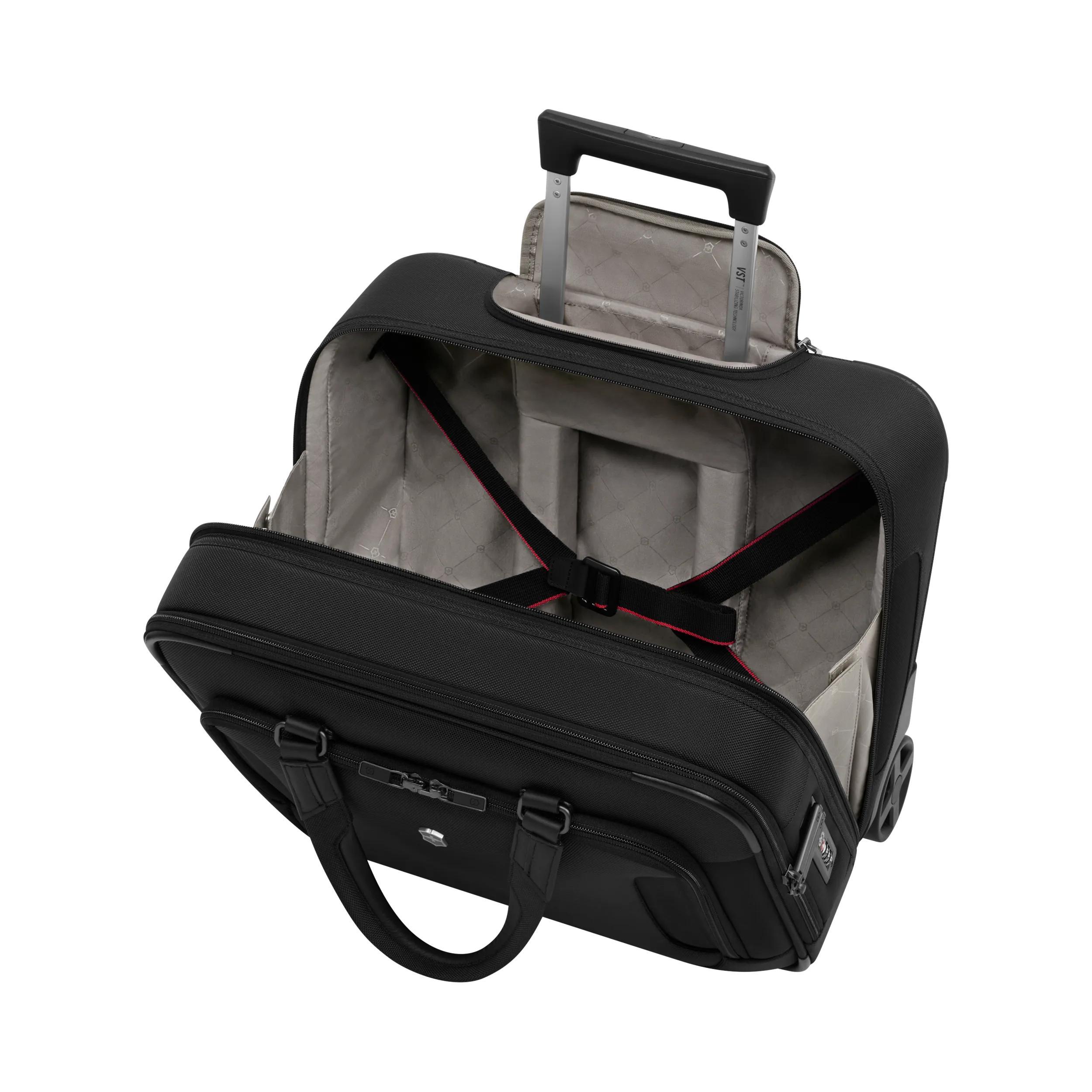 Victorinox Werks Traveler 7.0 Wheeled Briefcase in Black — interior view 2