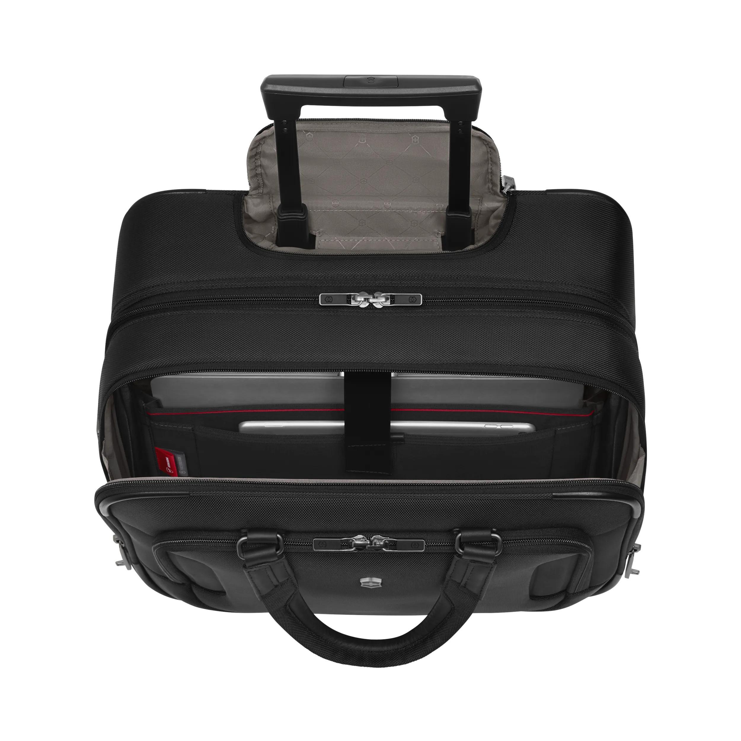 Victorinox Werks Traveler 7.0 Wheeled Briefcase in Black — interior view 3