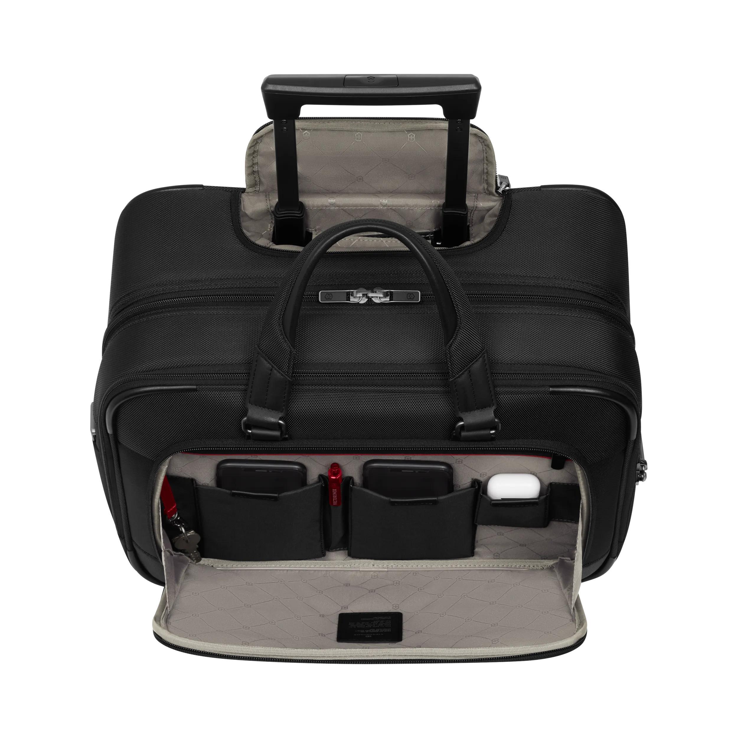 Victorinox Werks Traveler 7.0 Wheeled Briefcase in Black — interior view 4