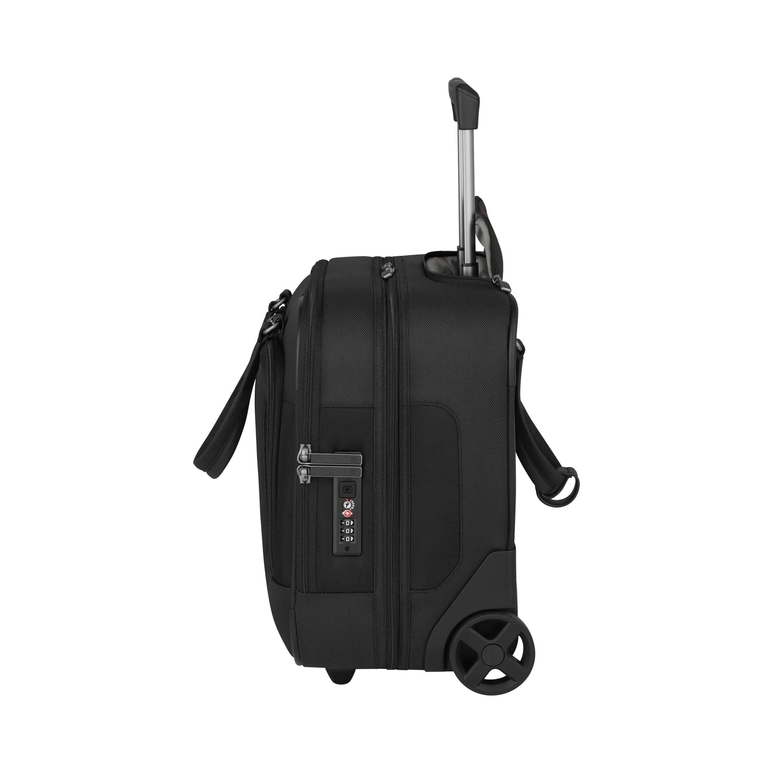 Victorinox Werks Traveler 7.0 Wheeled Briefcase in Black — angle view 5