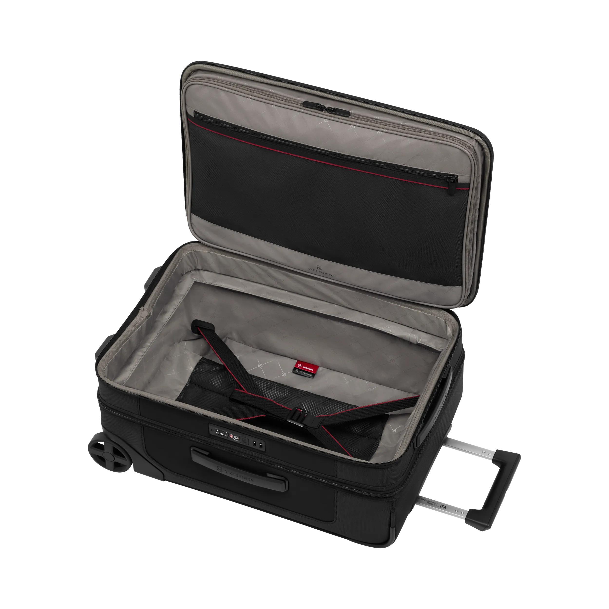 Victorinox Werks Traveler 7.0 2-Wheel Frequent Flyer Carry-On in Black — interior view