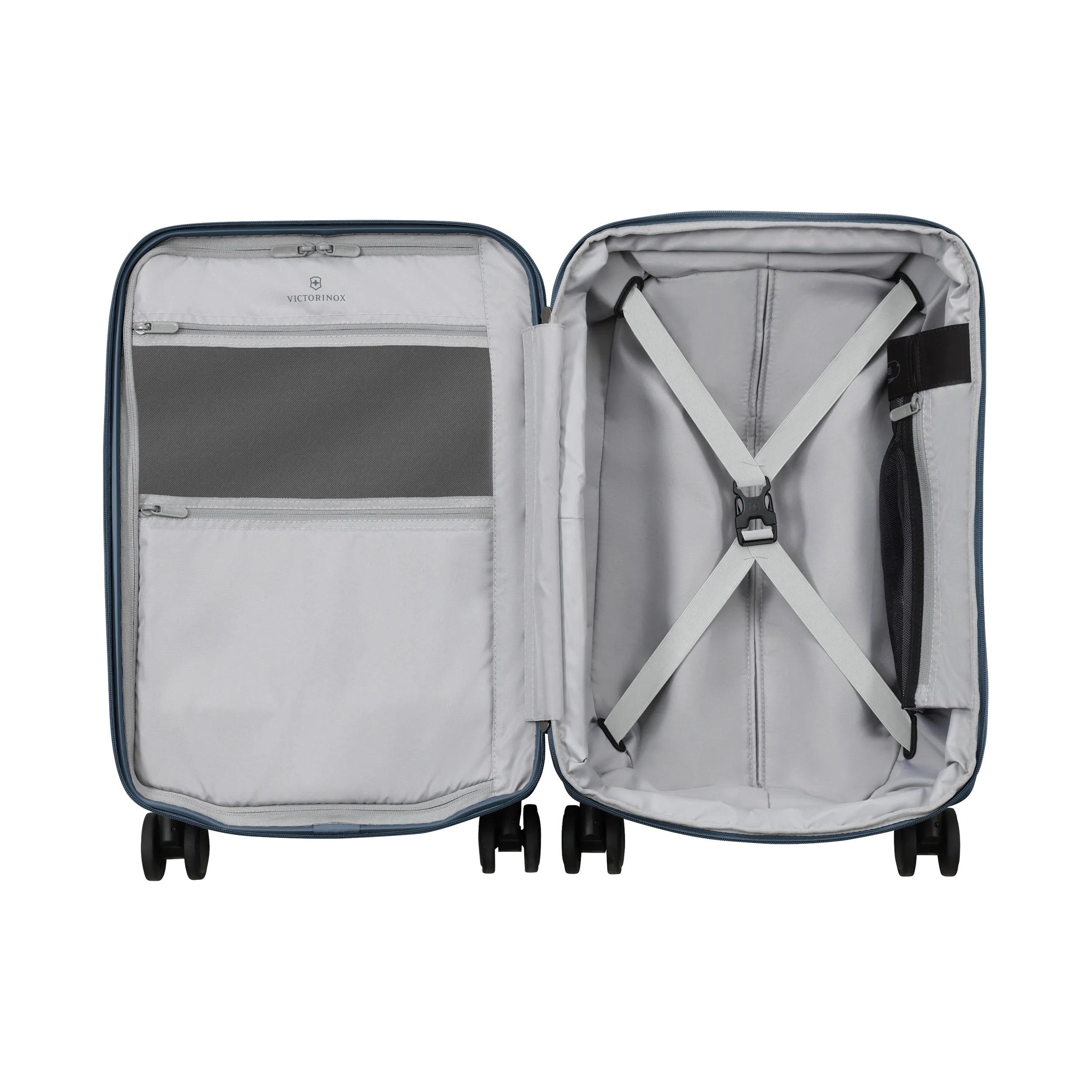 Victorinox Connex Frequent Flyer Plus Hardside Carry-On in Deep Lake — interior view