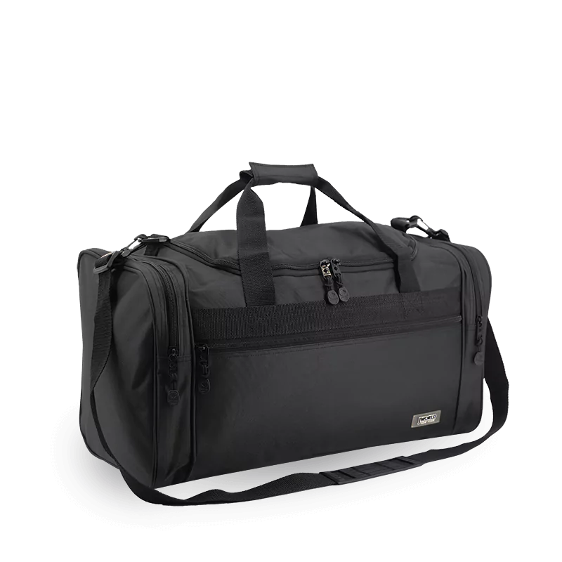 J World Copper Sport Duffel Bags in Black 18" — angle view 2 # color_Black