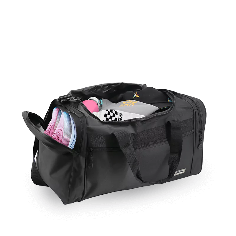 J World Copper Sport Duffel Bags in Black 18" — interior view # color_Black