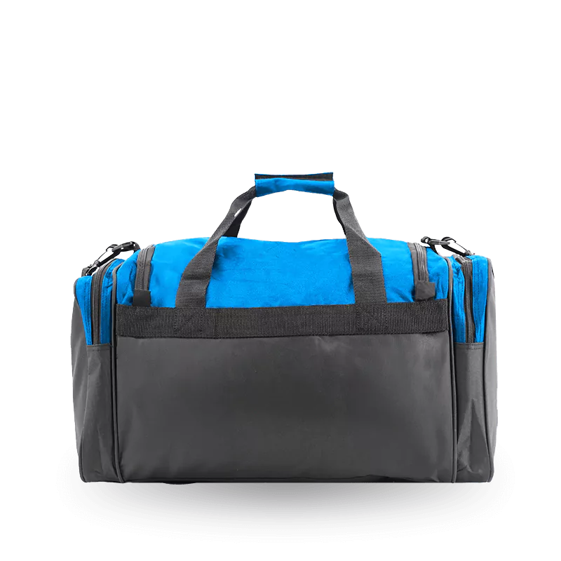 J World Copper Sport Duffel Bags in Blue/Black 18" — back view # color_Blue/Black