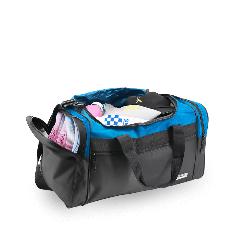 J World Copper Sport Duffel Bags in Blue/Black 18" — interior view # color_Blue/Black