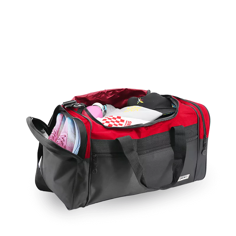 J World Copper Sport Duffel Bags in Red/Black 18" — interior view # color_Red/Black