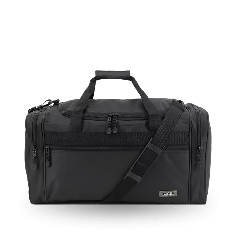 J World Copper Sport Duffel Bags in Black 21" — front view # color_Black