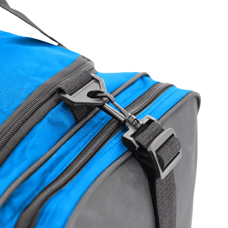 J World Copper Sport Duffel Bags in Blue/Black 21" — detail view # color_Blue/Black