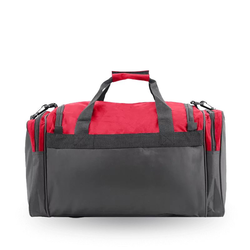 J World Copper Sport Duffel Bags in Red/Black 21" — back view # color_Red/Black