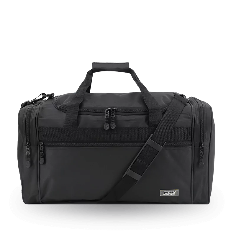 J World Copper Sport Duffel Bags in Black 24" — front view # color_Black