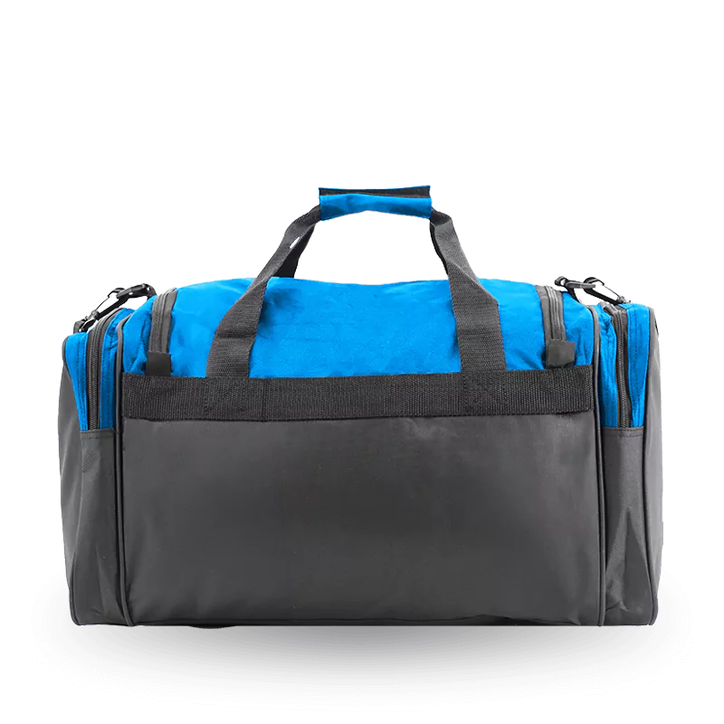 J World Copper Sport Duffel Bags in Blue/Black 24" — back view # color_Blue/Black