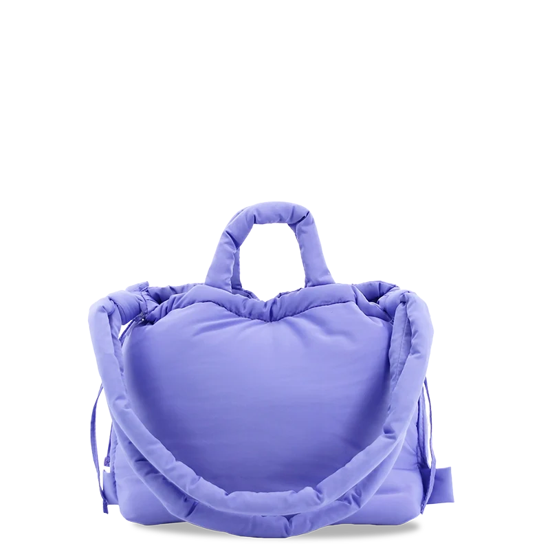 J World Puffy Tote in Purple — back view # color_Purple