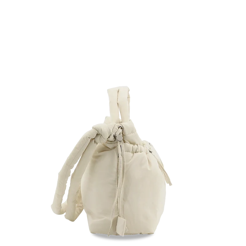 J World Puffy Tote in Beige — angle view 3 # color_Beige