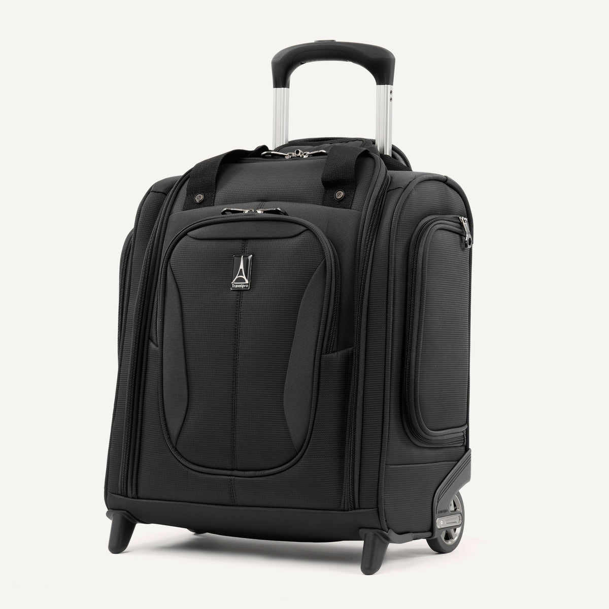 Travelpro Tourlite Carry-On Rolling Underseat Bag in Black — angle view 2 # color_Black