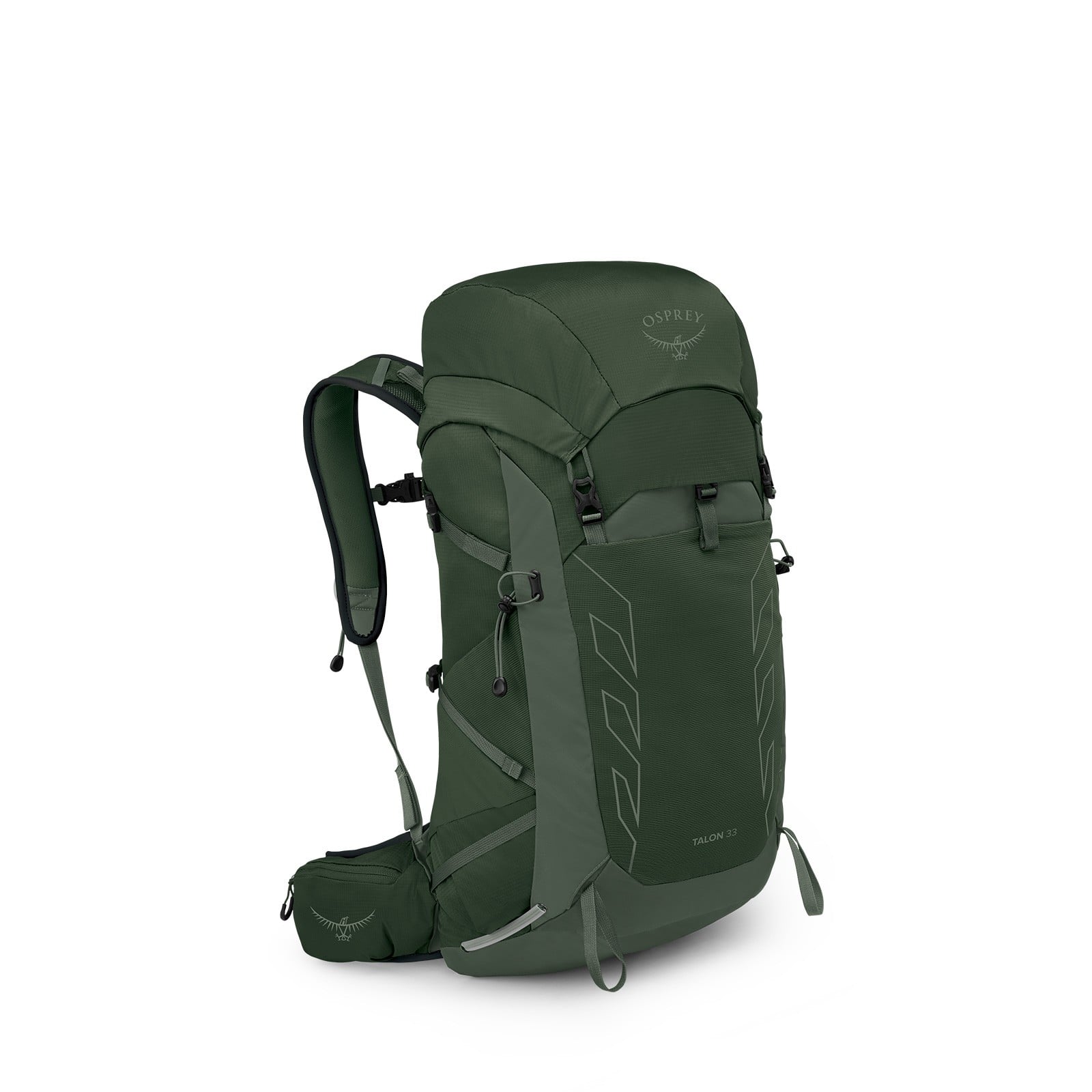 Osprey Talon 33 Hiking Backpack 33L in Green Canopy/Pine Leaf — angle view 2