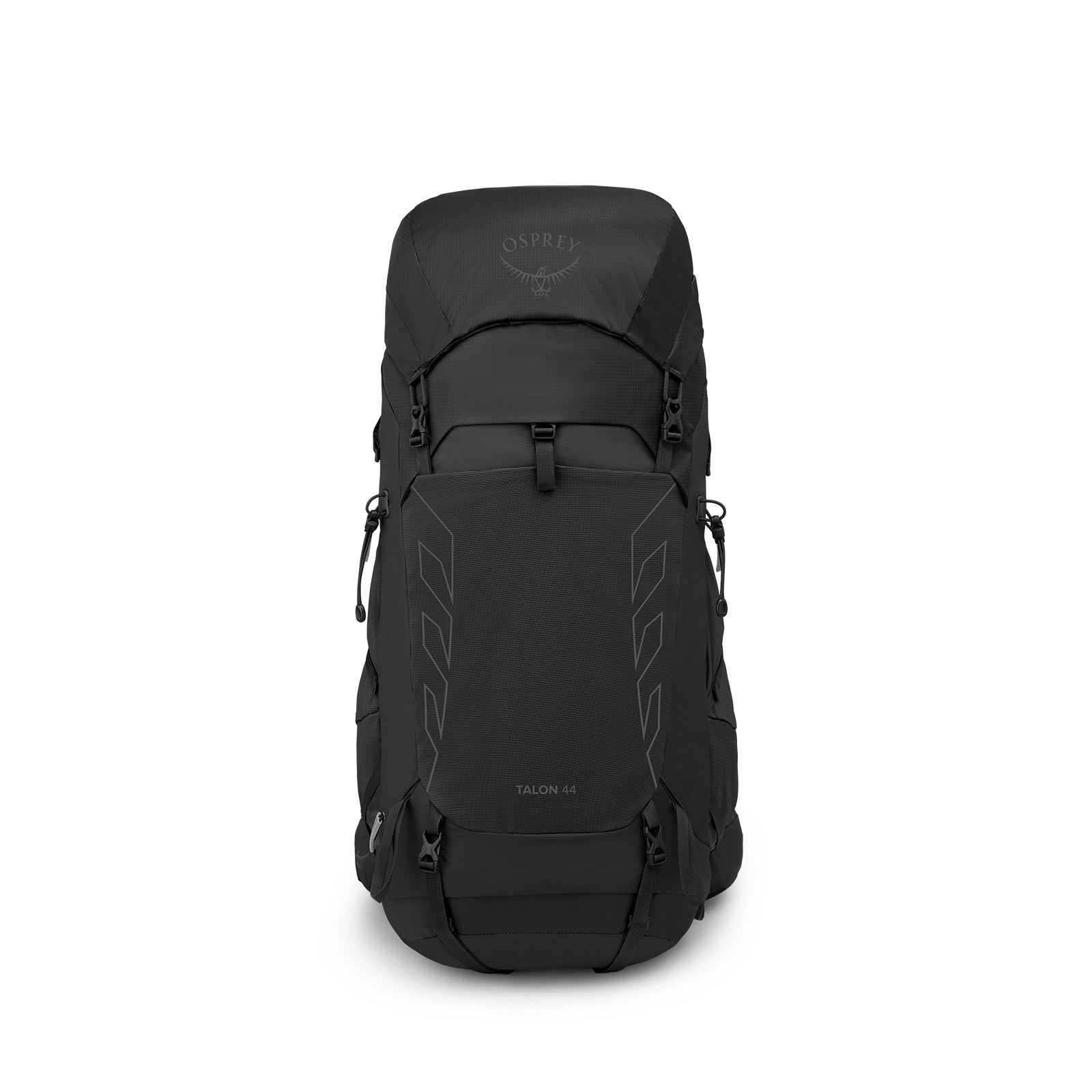Osprey Talon 44 Hiking Backpack 44L in Black/Coal Grey — front view