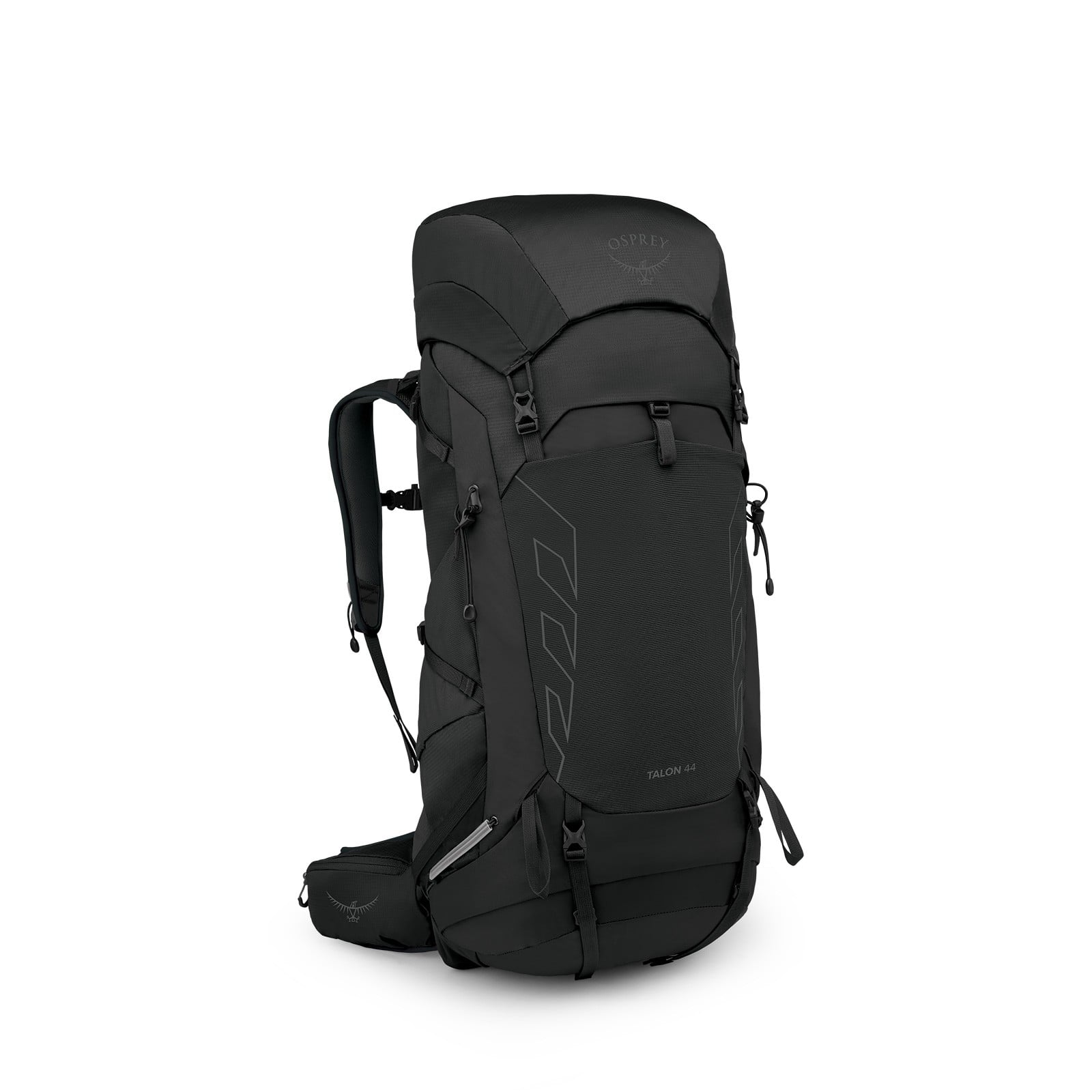 Osprey Talon 44 Hiking Backpack 44L in Black/Coal Grey — angle view 2