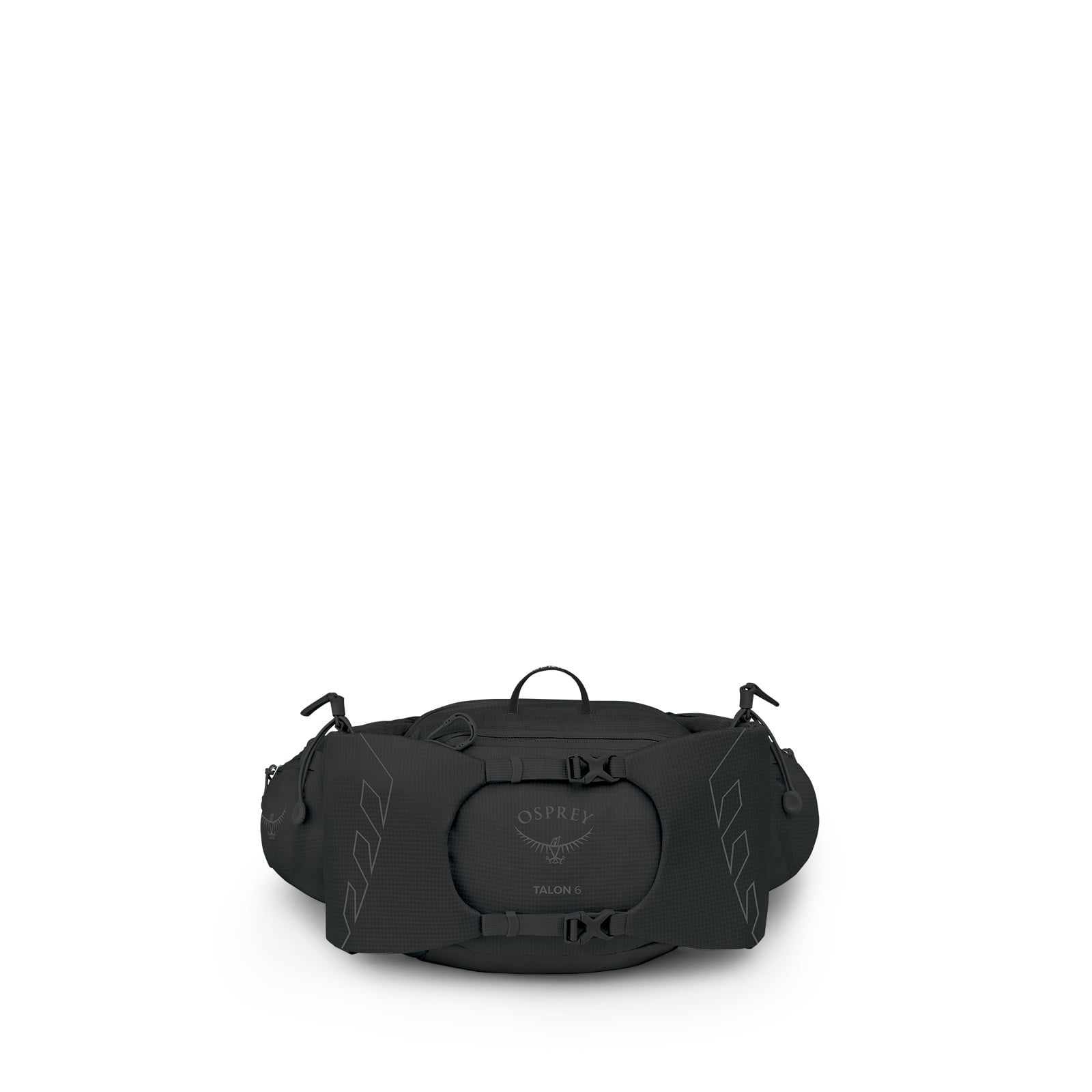 Osprey Talon 6 Lumbar Pack 6L in Black/Coal Grey — front view