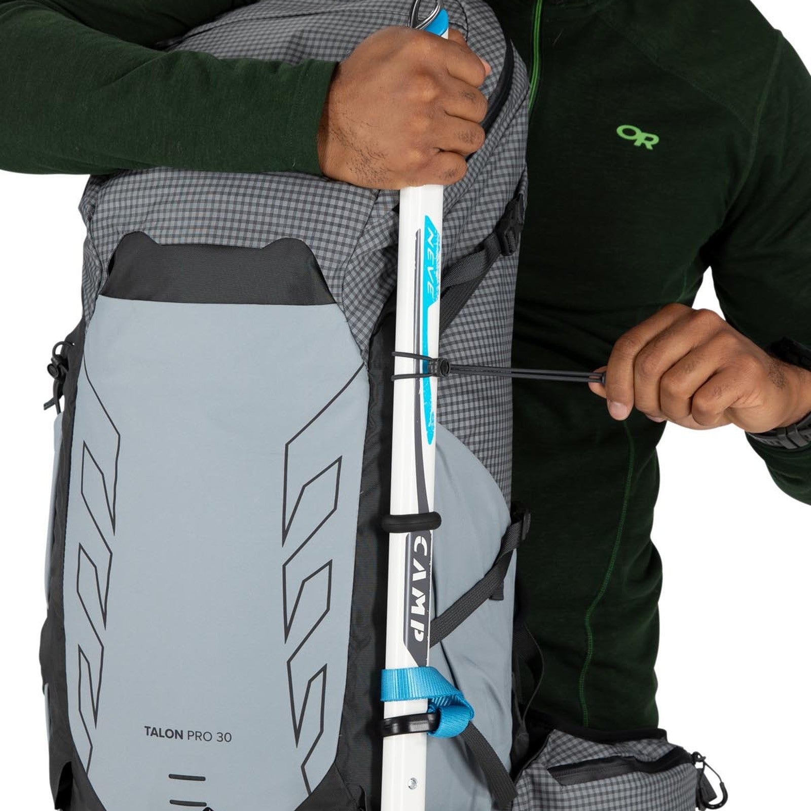 Osprey Talon Pro 30 Hiking Backpack 30L in Silver Lining — detail view