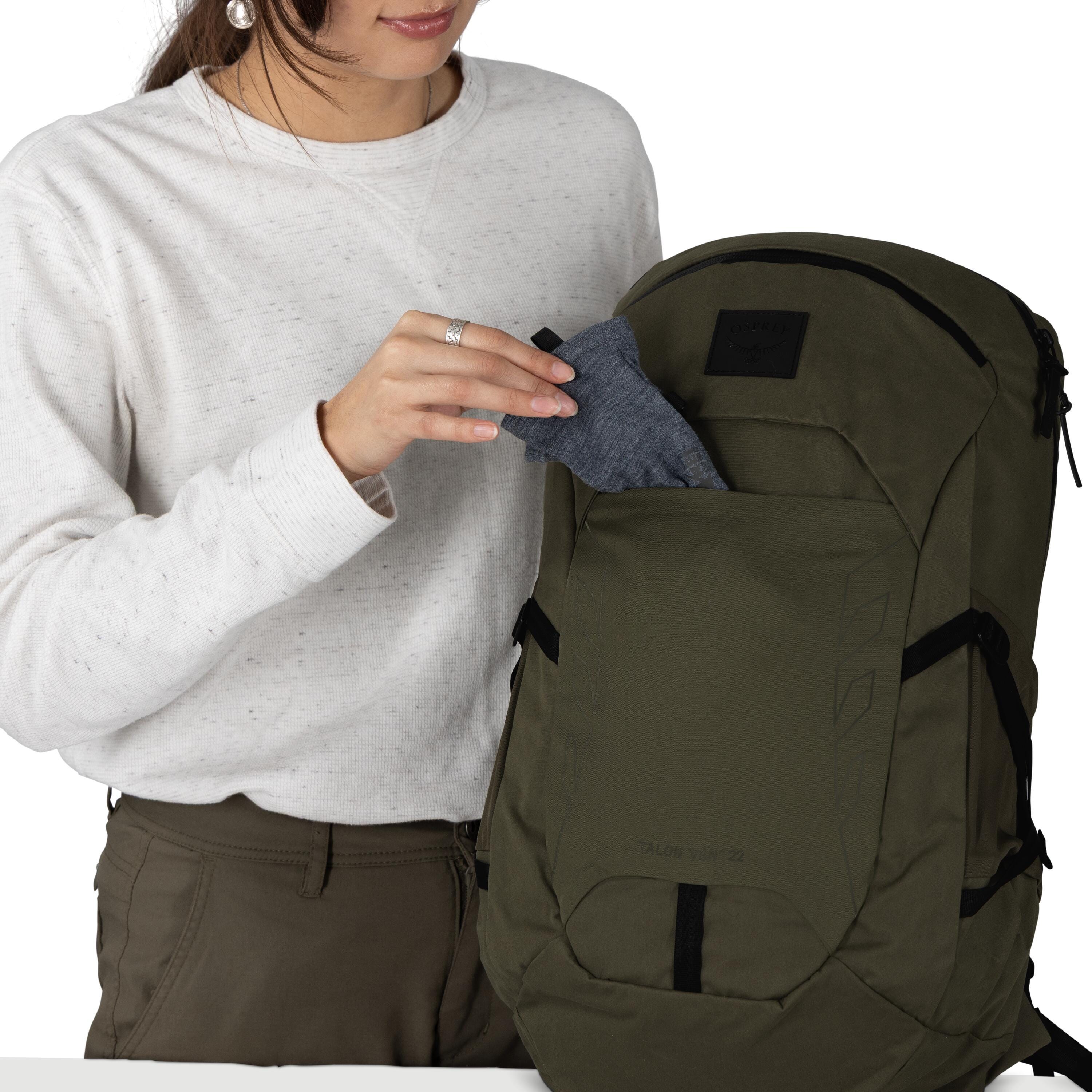Osprey Talon 22 VSN Laptop Backpack 22L in Earl Grey — detail view