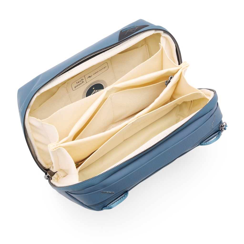 Peak Design Tech Pouch in Ocean — interior view