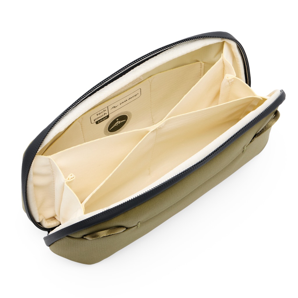 Peak Design Small Tech Pouch in Kelp — interior view # color_Kelp