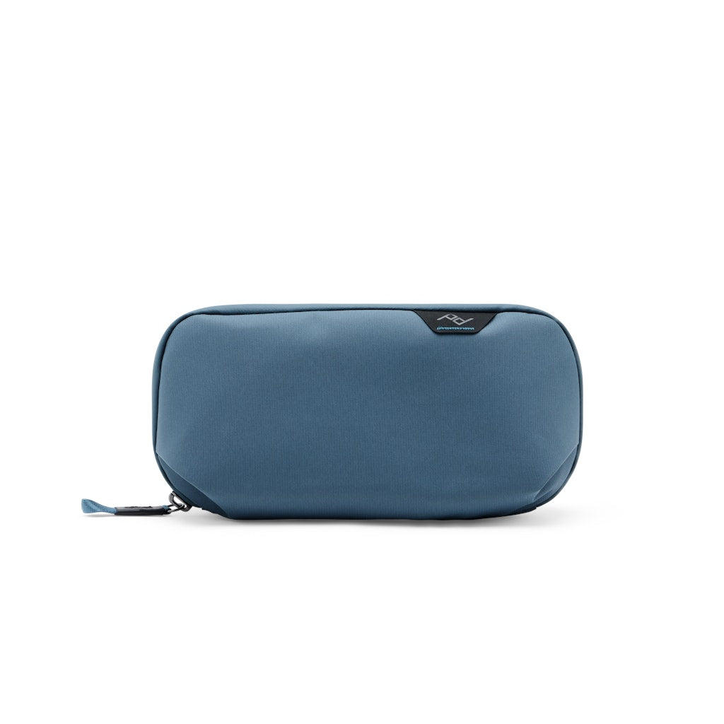 Peak Design Small Tech Pouch in Ocean — front view # color_Ocean