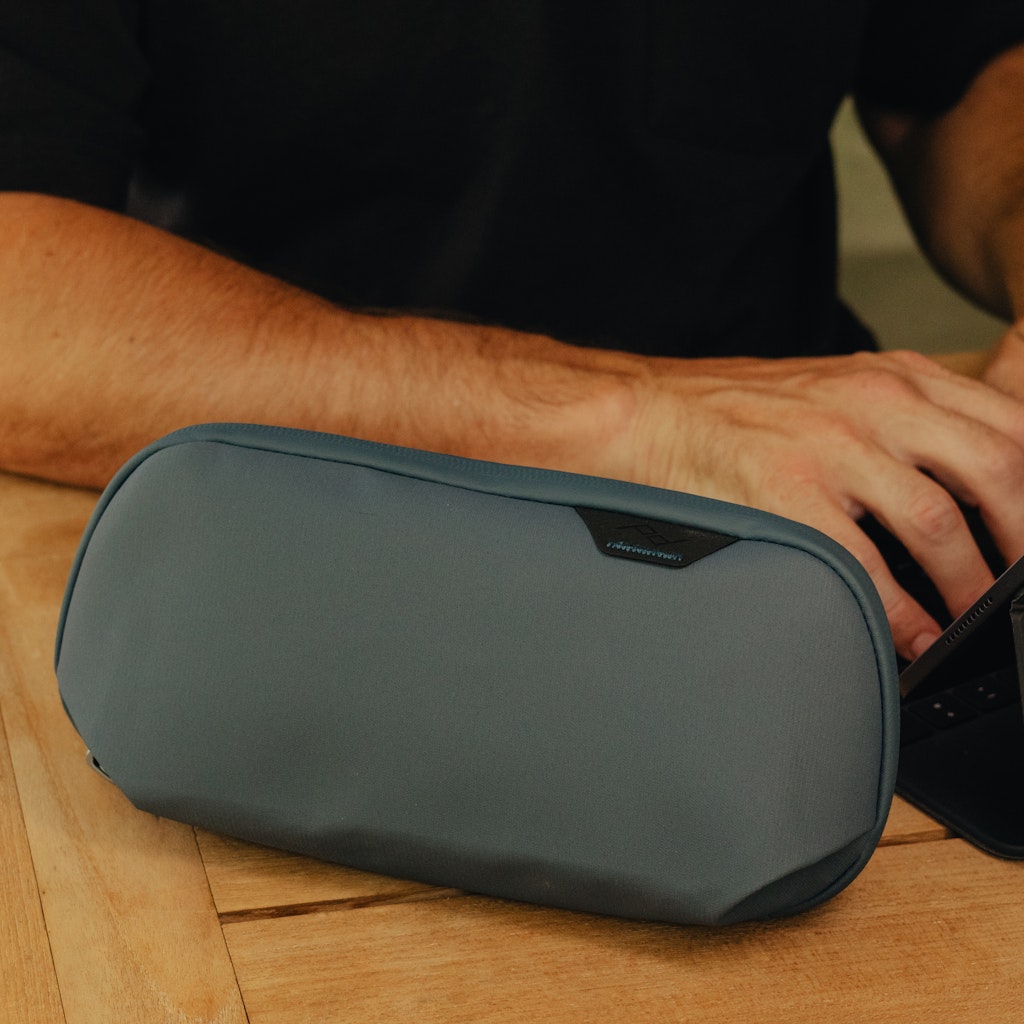 Peak Design Small Tech Pouch in Ocean — lifestyle 2 # color_Ocean