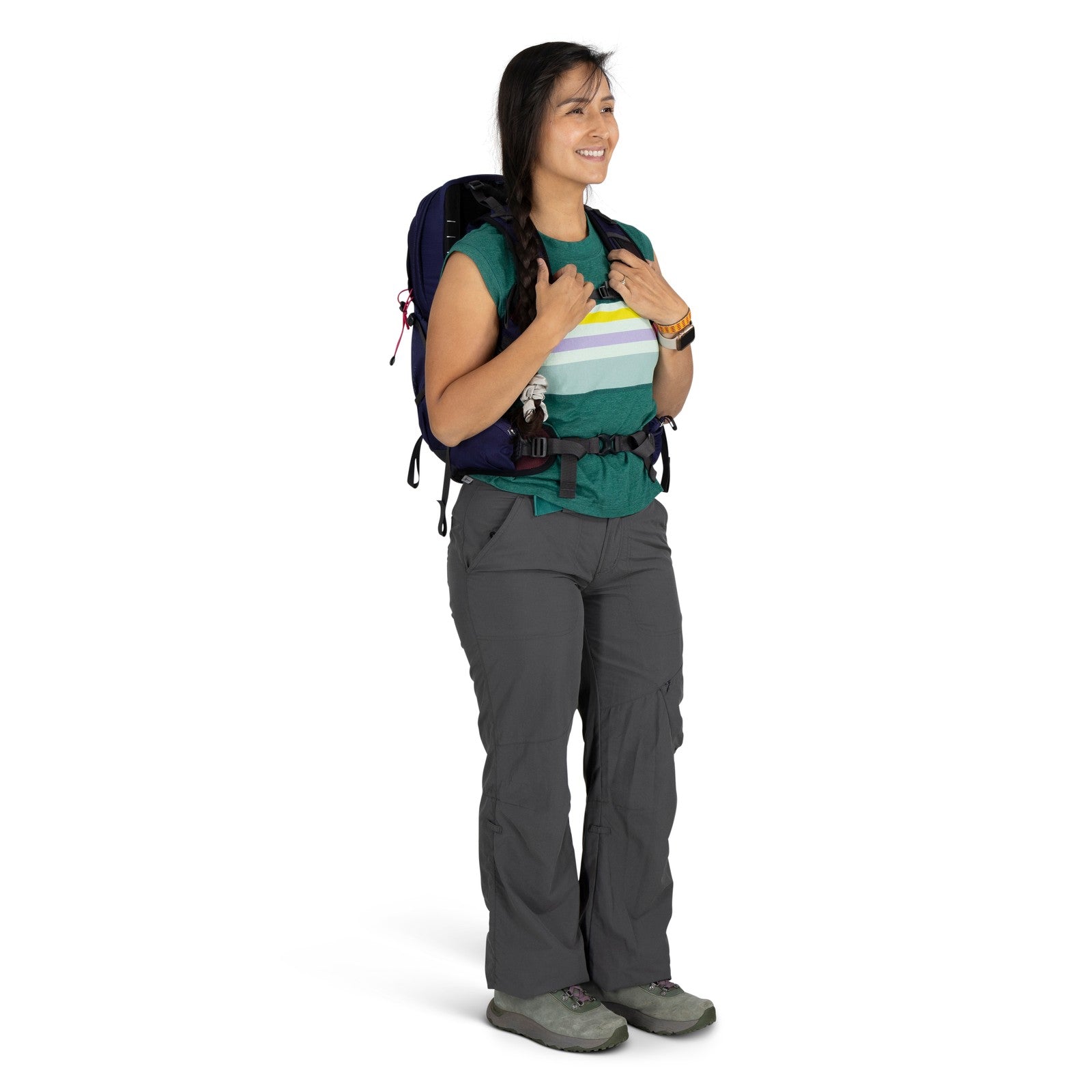 Osprey Tempest 11 Hiking Backpack 11L in Deep Fig/Hotspot Pink — lifestyle